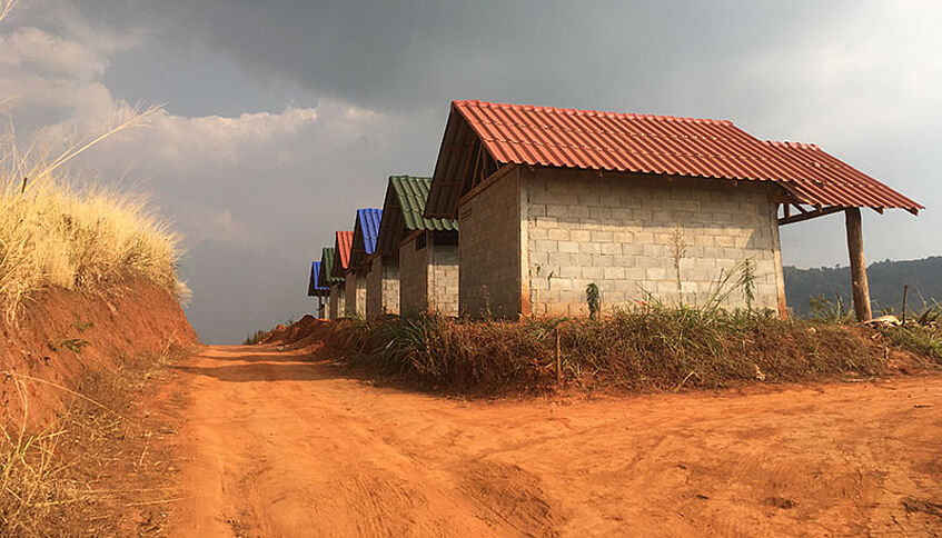 Newly built houses in Mae Chaem District, Northwest Thailand